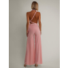 Svetloružový dlhý variabilný overal PERCY na zaväzovanie