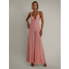 Svetloružový dlhý variabilný overal PERCY na zaväzovanie