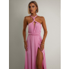 Baby ružové variabilné dlhé šaty KATIE s viazaním