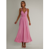 Baby ružové variabilné dlhé šaty KATIE s viazaním