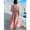 118458 6 svetle ruzove satenove saty woman s dlouhym rukavem