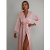 Svetloružové saténové šaty WOMAN s dlhým rukávom