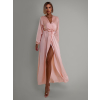 Svetloružové saténové šaty WOMAN s dlhým rukávom
