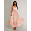 Svetloružové saténové šaty YASMINE s rázporkom