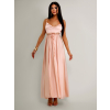 Svetloružové saténové šaty YASMINE s rázporkom