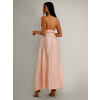 Svetloružové saténové šaty YASMINE s rázporkom