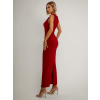 Červené riasené dlhé šaty ARNIA
