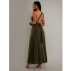 Khaki dlhé variabilné šaty KATIE s viazaním