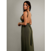 Khaki dlhé variabilné šaty KATIE s viazaním