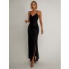 118596 cerne dlouhe satenove saty roses s rozparkem