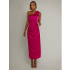Tmavo ružové asymetrické saténové šaty ROULES