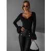 Černé elegantní body ESETA s výstřihem (Veľkosť M/L)