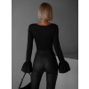Černé elegantní body ESETA s výstřihem (Veľkosť M/L)