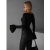 Černé elegantní body ESETA s výstřihem (Veľkosť M/L)