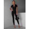 Čierny sťahujúci elastický overal IMOTAN so zipsom