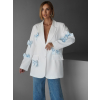 Bílé elegantní oversize sako QWENTIN (Veľkosť ONESIZE)