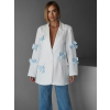 Bílé elegantní oversize sako QWENTIN (Veľkosť ONESIZE)