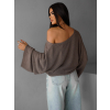 Hnedý elegantný voľný svetrík AIRINI