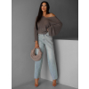 Hnědý elegantní volný svetřík AIRINI (Veľkosť ONESIZE)