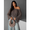 Hnedý elegantný voľný svetrík AIRINI