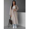 Krémový jarný trenčkot dlhý kabát AERYTY