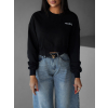 Čierna bavlnená crop mikina WADIE