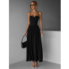 Čierne dlhé vzdušné šaty BONOTA s vreckami