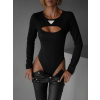 Černé elegantní body LAVANDA (Veľkosť ONESIZE)