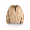 Béžová bavlnená mikina s kapucňou OUTUBRO na zips