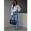 Modré široké wide leg džíny TOKAT (Veľkosť L)