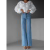Modré široké wide leg džíny TOKAT (Veľkosť L)