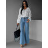 Modré široké wide leg džíny TOKAT (Veľkosť L)