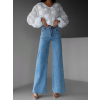 Modré široké wide leg džíny TOKAT (Veľkosť L)