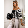 Čierny pruhovaný sveter LAIMA s mašľou