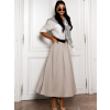Béžová elegantná midi áčková sukňa LACEL