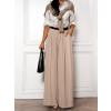 Béžové široké wide leg kalhoty VATIKA (Veľkosť ONESIZE)