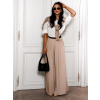 Béžové široké wide leg kalhoty VATIKA (Veľkosť ONESIZE)
