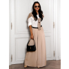 Béžové široké wide leg kalhoty VATIKA (Veľkosť ONESIZE)