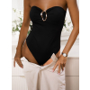 Černé elegantní body MOGAS bez ramínek (Veľkosť ONESIZE)
