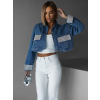 Modrá džínsová bunda AMELINA s kamienkami