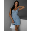 Modré džínsové mini šaty AMAURY s konflíkmi