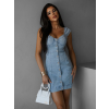 Modré džínsové mini šaty AMAURY s konflíkmi