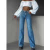 Modré štýlové wide leg džínsy WACOM