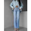 Modré stylové wide leg světlé džíny BONET (Veľkosť L)