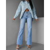 Modré stylové wide leg světlé džíny BONET (Veľkosť L)