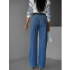 Modré stylové wide leg široké džíny FINDER (Veľkosť L)