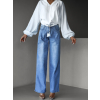 120699 modre siroke wide leg dziny helar s vysokym pasem