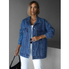 Trblietavá džínsová luxusná bunda NICOLAE