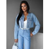 Modrá džínsová krátka crop bunda CHRISI