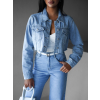 Modrá džínsová krátka crop bunda CHRISI